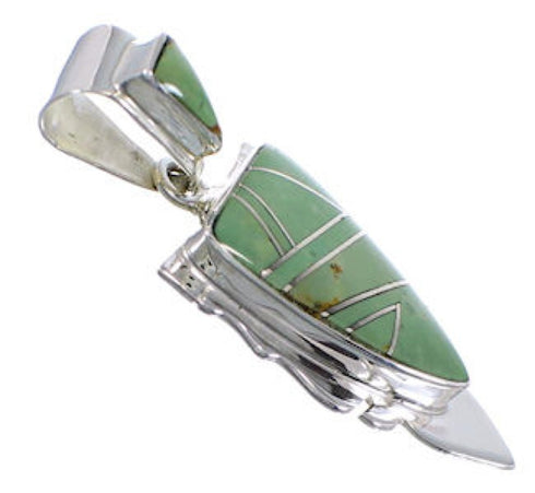 Turquoise Inlay Silver Jewelry Pendant AX49368