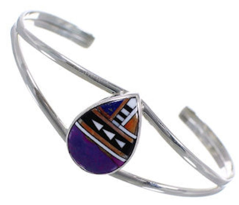 Silver Magenta Turquoise Multicolor Cuff Bracelet Jewelry HS29907