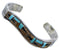 Multicolor Inlay Genuine Sterling Silver Cuff Bracelet AS39728