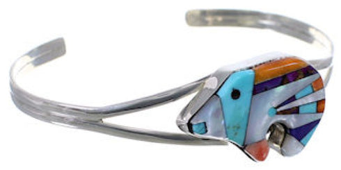Sterling Silver Oyster Shell Multicolor Bear Cuff Bracelet RS41549