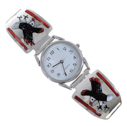 Sterling Silver Multicolor Eagle Watch YX77774
