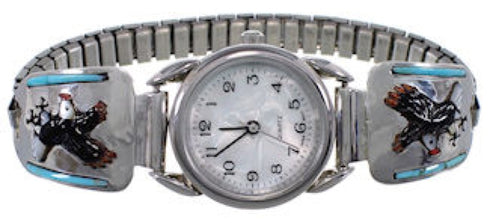 Genuine Sterling Silver Multicolor Eagle Watch EX47994