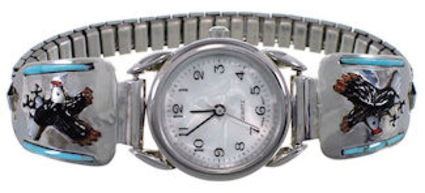 Genuine Sterling Silver Multicolor Eagle Watch EX47994