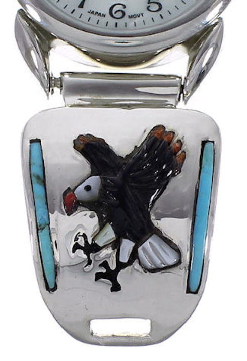 Genuine Sterling Silver Multicolor Eagle Watch EX47994