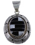 Sterling Silver Black Jade Mother Of Pearl Slide Pendant RS42802