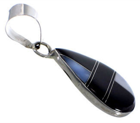 Mother Of Pearl and Black Jade Authentic Silver Pendant NS42633