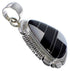 Southwest Jewelry Black Jade Mother Of Pearl Silver Pendant NS51409
