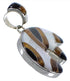 Multicolor Inlay Sterling Silver Bear Whiterock Pendant AS33293