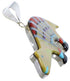 Turquoise Multicolor Inlay Sterling Silver Bear Slide Pendant DS39229