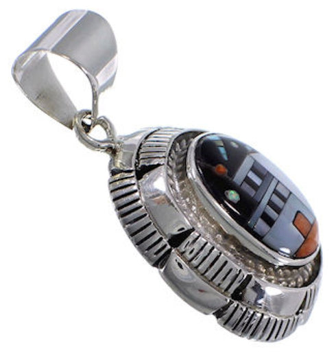 Multicolor Sterling Silver Native American Design Pendant DS45934