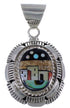Multicolor Sterling Silver Native American Design Pendant DS45938