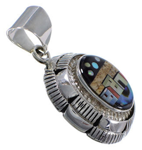 Multicolor Sterling Silver Native American Design Pendant DS45938