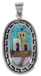 Multicolor Native American Design Sterling Silver Pendant NS51401