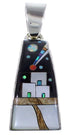 Multistone Sterling Silver Native American Design Pendant HS41172