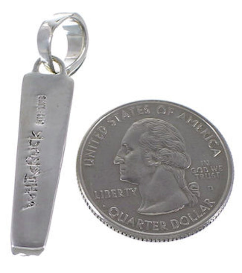 Sterling Silver Turquoise Inlay Whiterock Eagle Valley Pendant HS32228