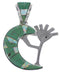 Turquoise Opal Whiterock Sterling Silver Kokopelli Pendant RS36162