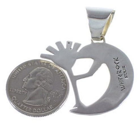 Turquoise Opal Whiterock Sterling Silver Kokopelli Pendant RS36162