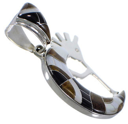 Whiterock Tiger Eye Multicolor Inlay Kokopelli Pendant RS36159