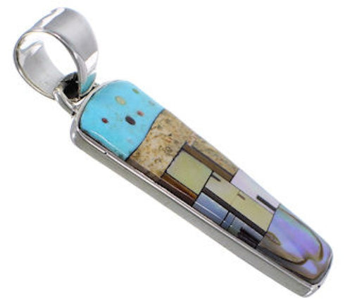 Native American Village Design Turquoise Multicolor Pendant HS41143