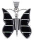 Genuine Sterling Silver Opal And Black Inlay Butterfly Pendant RS39285