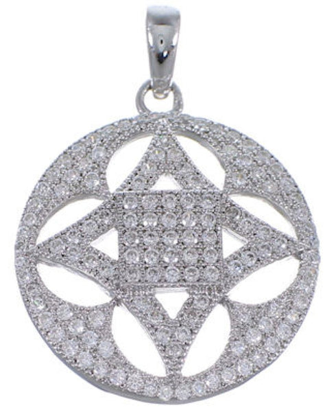 Cubic Zirconia Sterling Silver Gemstone Jewelry Pendant NS55990
