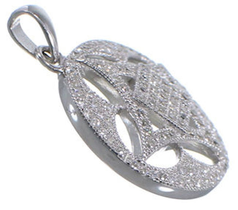 Cubic Zirconia Sterling Silver Gemstone Jewelry Pendant NS55990