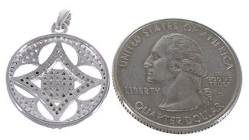 Cubic Zirconia Sterling Silver Gemstone Jewelry Pendant NS55990