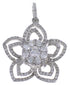 Sterling Silver And Cubic Zirconia Flower Pendant NS55971