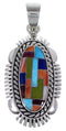 Sterling Silver Turquoise Multicolor Slide Pendant Jewelry HS28128