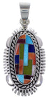 Sterling Silver Turquoise Multicolor Slide Pendant Jewelry HS28128