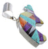 Sterling Silver Turquoise Multicolor Inlay Bear Pendant DS39207