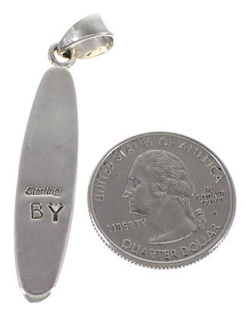 Turquoise And Multicolor Inlay Sterling Silver Pendant DS39423