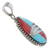 Sterling Silver Multicolor Turquoise Slide Pendant Jewelry RS40075