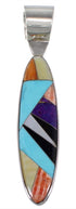 Multicolor Inlay Jewelry Genuine Sterling Silver Pendant NS51422