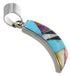 Turquoise Multicolor Inlay Sterling Silver Pendant Jewelry RS39546