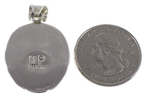 Sterling Silver Turquoise And Multicolor Inlay Pendant AS34504