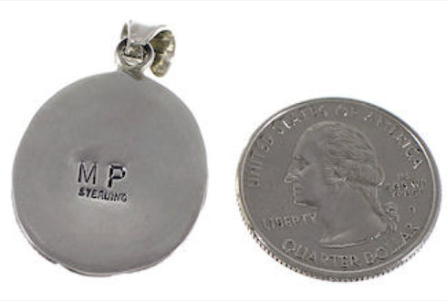 Genuine Sterling Silver Turquoise Multicolor Jewelry Pendant AS34495