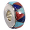 Turquoise Multicolor Inlay Sterling Silver Bead Pendant AS32414