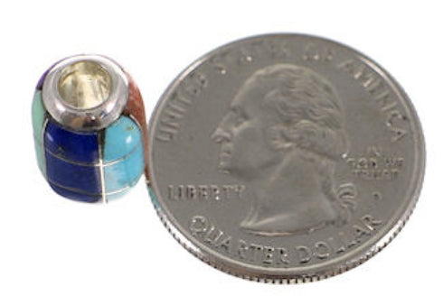 Turquoise And Multicolor Sterling Silver Bead Pendant AS32387