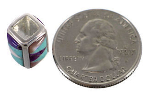 Turquoise Multicolor Jewelry Sterling Silver Bead Pendant HS38840