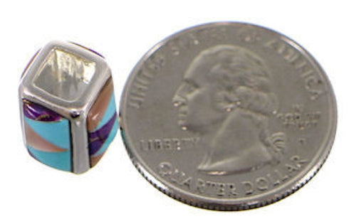 Sterling Silver Turquoise Multicolor Bead Pendant Jewelry HS38842