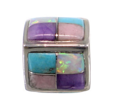 Turquoise And Multicolor Sterling Silver Bead Pendant AS32425