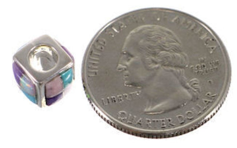 Turquoise And Multicolor Sterling Silver Bead Pendant AS32425