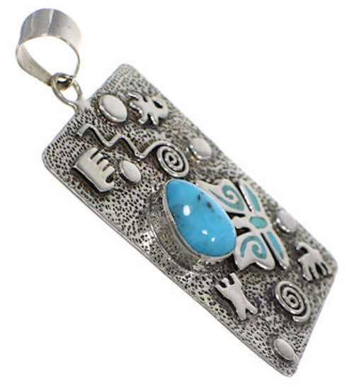 Sterling Silver And Turquoise Butterfly Pendant HS54817