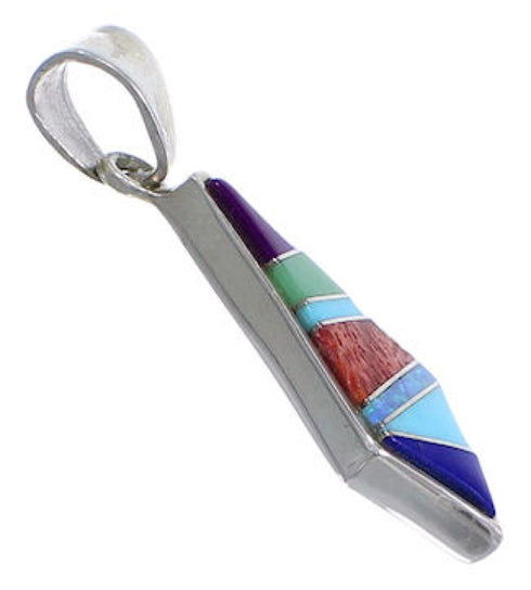 Multicolor Inlay Jewelry Sterling Silver Pendant NS44237