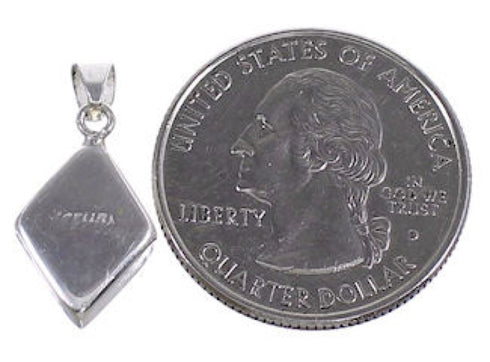 Authentic Sterling Silver Multicolor Inlay Pendant DS53849