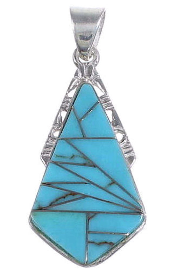 Sterling Silver And Turquoise Inlay Pendant DS51874