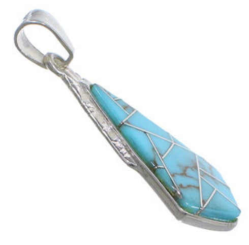Turquoise Inlay And Sterling Silver Pendant Jewelry DS51876
