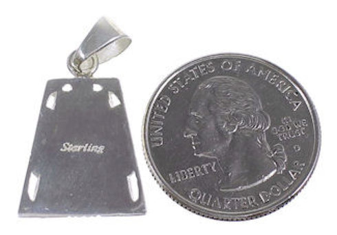 Turquoise Inlay And Genuine Sterling Silver Pendant DS43061