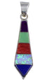 Lapis Multicolor Inlay Jewelry Genuine Sterling Silver Pendant HS31197